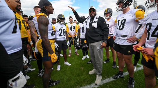 Players soaking everything in at rookie minicamp taken on the South Side. Photo by KARL ROSER / STEELERS